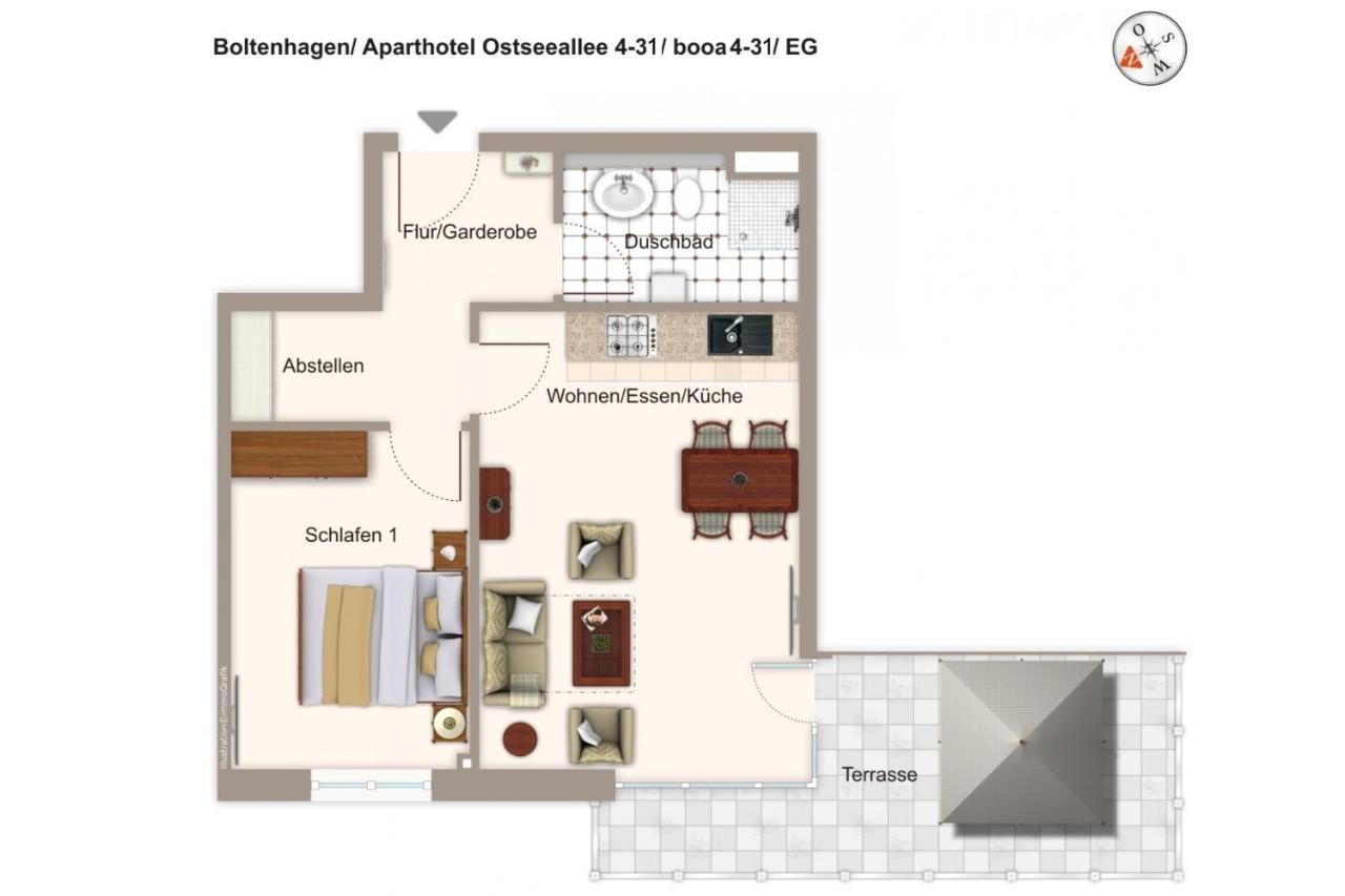 Aparthotel Ostseeallee Aparthotel Ostseeallee 4-31 Болтенхаген Екстериор снимка